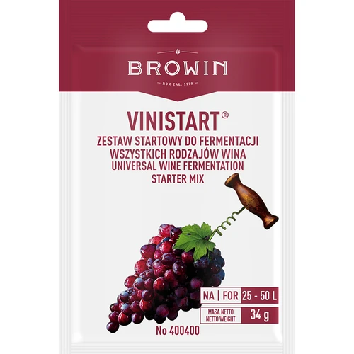 Vinistart, 34 g  - 1 ['kvasnice s výživou', ' vínne kvasnice s výživou', ' vinárske kvasnice s výživou', ' kvasnice a výživa na víno', ' výživa na víno', ' aktívne sušené vinárske kvasnice', ' vínne kvasnice', ' kvasnice na víno', ' vinárske kvasnice', ' sušené vinárske kvasnice', ' sušené kvasnice', ' sušené kvasnice na víno', ' kvasnice na červené víno', ' kvasnice na biele víno', ' kvasnice na ružové víno']