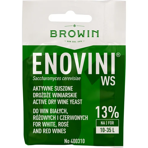 Vínne kvasinky Enovini® WS, 7 g  - 1 ['kvasinky enovini', ' aktívne sušené vínne kvasinky', ' vínne kvasinky', ' kvasinky na víno', ' sušené vínne kvasinky', ' sušené kvasinky', ' sušené kvasinky na víno', ' kvasinky na biele víno', ' kvasinky na ružové víno', ' kvasinky na červené víno']