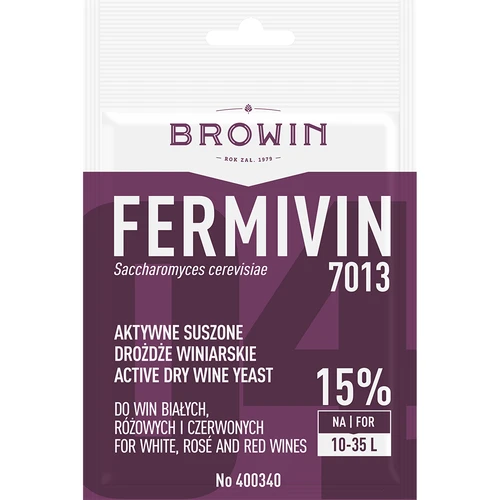 Vínne kvasnice Fermivin 7013, 7 g  - 1 ['kvasnice fermivin', ' aktívne sušené vínne kvasnice', ' vínne kvasnice', ' kvasnice na víno', ' sušené vínne kvasnice', ' sušené kvasnice', ' sušené kvasnice na víno', ' kvasnice na biele víno', ' kvasnice na ružové víno', ' kvasnice na červené víno']