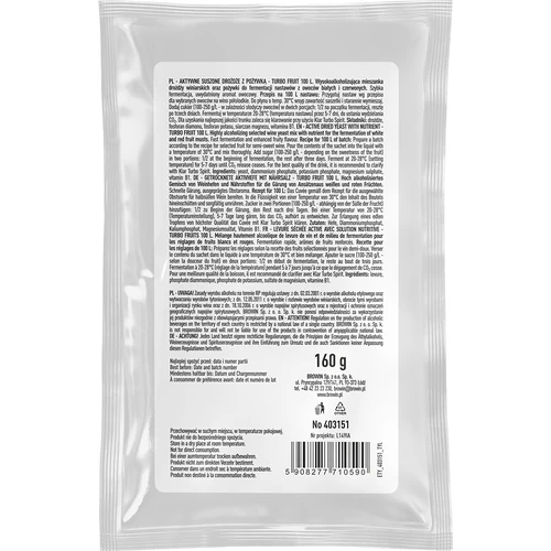 Vínne kvasnice Turbo Fruit 5-7 dní 100 L - 2