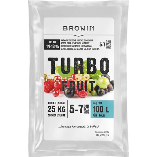 Vínne kvasnice Turbo Fruit 5-7 dní 100 L