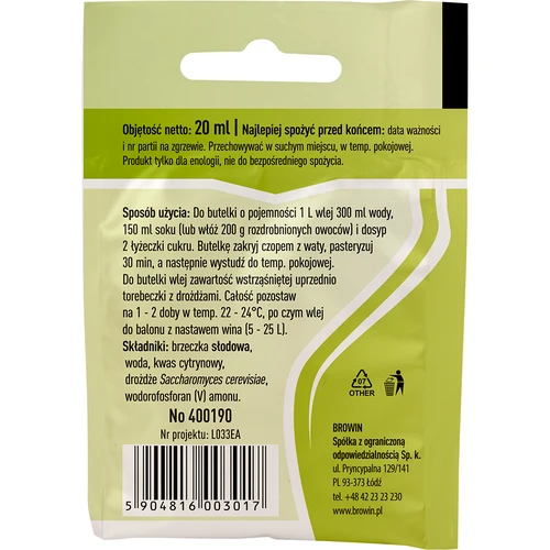Vínne kvasnice Univerzálne, 20 ml - 2 ['univerzálne kvasnice', ' vínne kvasnice', ' kvasnice na víno', ' vínne kvasnice v tekutine', ' kvasnice v tekutine', ' kvasnice v tekutine na víno', ' kvasnice na červené víno', ' kvasnice na biele víno', ' kvasnice na ružové víno']