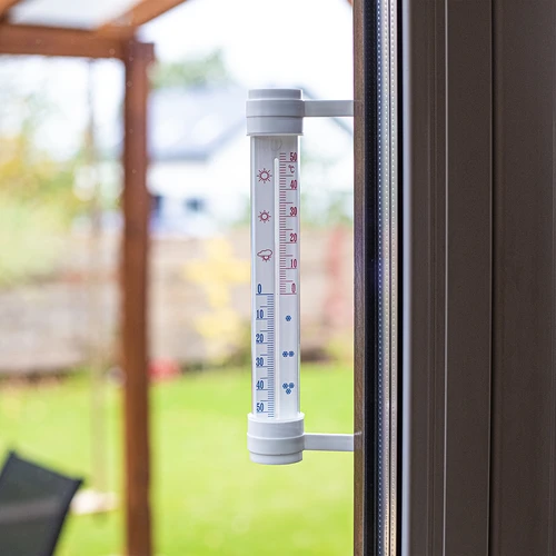 Vonkajší teplomer biely (-50°C do +50°C) 27cm - 2 ['teplomer za oknom', ' aká teplota']