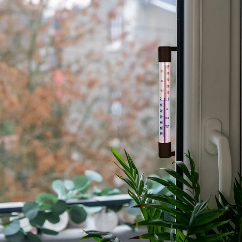 Vonkajší teplomer hnedý (-50°C do +50°C) 18cm - 7 ['vonkajší teplomer', ' teplomer', ' okenný teplomer', ' teplomer čitateľná stupnica', ' teplomer z plastu', ' teplomer na okno', ' teplomer na balkón', ' obojstranný teplomer', ' samolepiaci teplomer']