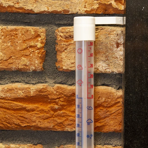 Vonkajší teplomer s transparentnou stupnicou (-70°C do +50°C) 23cm mix - 6 ['teplomer za okno', ' aká teplota', ' nalepovací teplomer', ' skrutkovací teplomer', ' čitateľná stupnica']