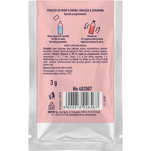 VSYPTO s príchuťou Hruška Brusnica, 3 g - 3