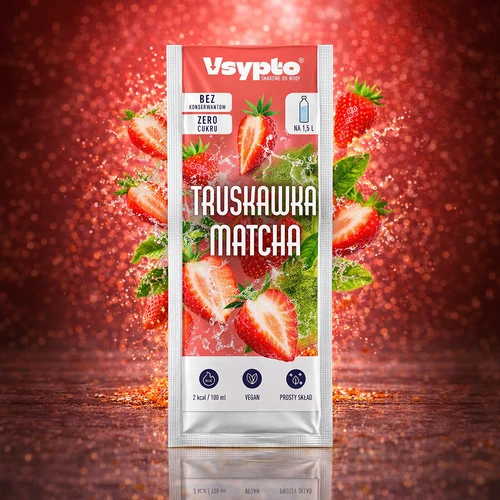 VSYPTO s príchuťou Jahoda Matcha, 9 g