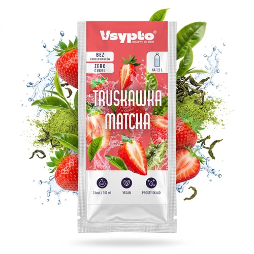 VSYPTO s príchuťou Jahoda Matcha, 9 g