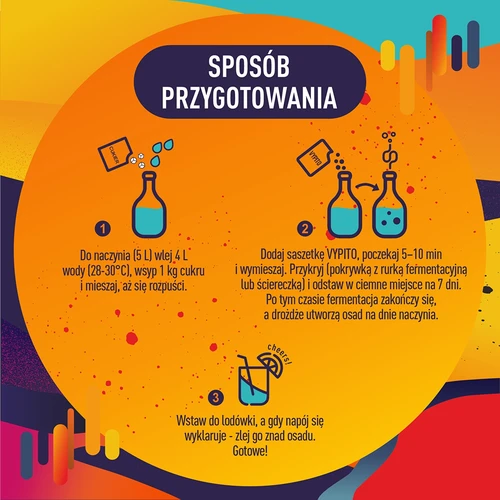 VYPITO 12%, sáčok na 18 drinkov - Chillout jemne ovocný, 126 g - 5 ['na drinky', ' na alkohol', ' rýchla fermentácia', ' zmes na výrobu nápojov', ' ideálne na drinky', ' na výrobu alkoholu', ' soft drinky', ' DIY alkohol', ' nápoje drinky DIY', ' domáce drinky', ' alkohol ručne vyrobený', ' alkoholické koktaily', ' na nápoje s percentami', ' Energy drink', ' ochutené drinky', ' chillout', ' alkohol na párty', ' domáce percentá', ' domáce nápoje', ' kvasnice s výživou', ' domáca fermentácia kvasníc']