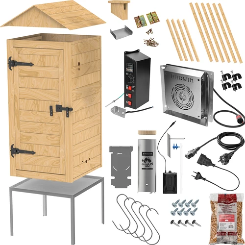 Záhradná drevená údiarňa 200 L – dragON Wood 100E s elektrickým vykurovacím modulom a ovládačom - 3 ['údenie', ' ľahké údiarne', ' elektrická údiarňa', ' údiarňa s ovládacím panelom', ' výhody údenia pomocou ovládača', ' drevená údiarňa', ' záhradná údiarňa', ' najlepšia údiarňa', ' údiarňa s ovládačom', ' ako údiť', ' akú údiarňu kúpiť', ' domáce údeniny', ' údiarňa na 200 L', ' vysoká údiarňa', ' priestranná údiarňa', ' údiarňa s generátorom dymu', ' údenie dymom', ' generátor dymu na údenie', ' štiepky na údenie', ' novinky na údenie', ' profesionálne údenie', ' ľahké údenie', ' ako používať elektrickú údiarňu']