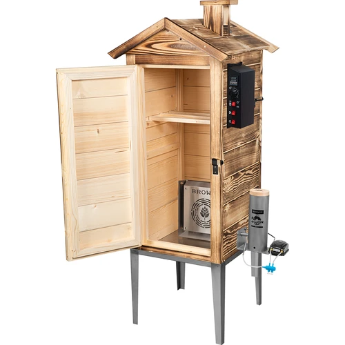 Záhradná údiarňa 200 l dragON Wood 100E – opálené drevo, elektrický ohrievací modul a regulátor - 3