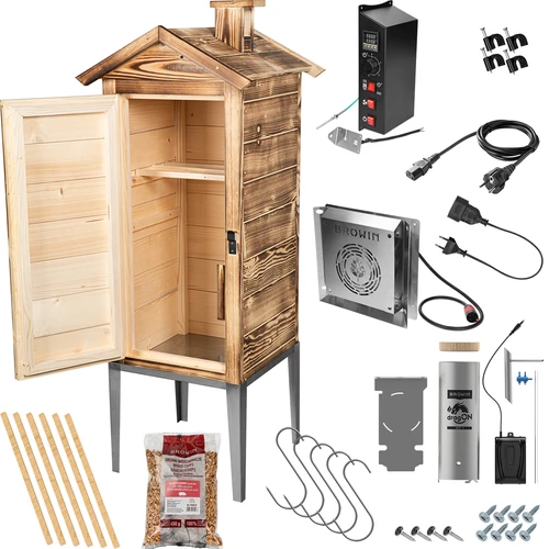 Záhradná údiarňa 200 l dragON Wood 100E – opálené drevo, elektrický ohrievací modul a regulátor - 2