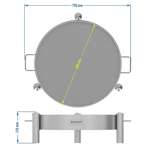 Záhradné ohnisko ø 60 cm zvárané - 10 ['ohnisko v záhrade', ' okrúhle ohnisko', ' táborák', ' pod kotlík', ' poľské ohnisko', ' ohnisko surová oceľ', ' ohnisko táborákové', ' liatinový kotlík', ' gril', ' trojnožka']