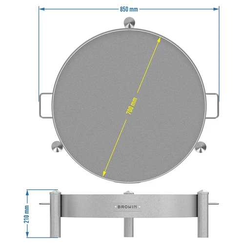 Záhradné ohnisko ø 70 cm zvárané - 10 ['ohnisko v záhrade', ' okrúhle ohnisko', ' táborák', ' pod kotlík', ' poľské ohnisko', ' ohnisko surová oceľ', ' ohnisko táborákové', ' liatinový kotlík', ' gril', ' trojnožka']