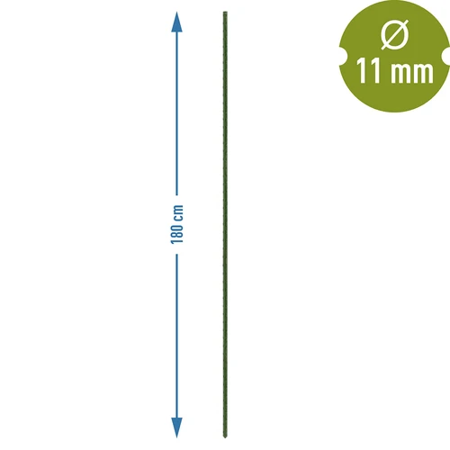 Záhradné tyčky Bioogród – oceľové povlakované, 1,8 m, fi 11 mm, 10 ks. - 3 ['záhradná tyčka', ' tyčka na rastliny', ' podpora na rastliny', ' záhradná podpora', ' kovové záhradné podpory', ' podpora na popínavé rastliny', ' podpory na popínavé kvety', ' kovové podpory na kvety', ' kovové povlakované tyčky', ' povlakovaná tyčka na rastliny', ' jednoduchá oceľová tyčka', ' záhradné príslušenstvo', ' ako sa starať o rastliny', ' odporúčané tyčky na rastliny', ' zelená tyčka', ' povlakované oceľové tyčky']