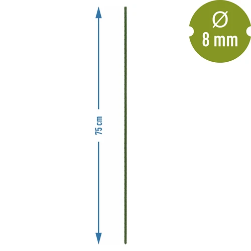 Záhradné tyčky Bioogród – oceľové povlečené, 0,75 m, fi 8 mm, 10 ks. - 3 ['záhradná tyčka', ' tyčka na rastliny', ' podpora na rastliny', ' záhradná podpora', ' kovové záhradné podpory', ' podpora na popínavé rastliny', ' podpory na popínavé kvety', ' kovové podpory na kvety', ' kovové povlečené tyčky', ' povlečená tyčka na rastliny', ' jednoduchá oceľová tyčka', ' záhradné príslušenstvo', ' ako sa starať o rastliny', ' odporúčané tyčky na rastliny', ' zelená tyčka', ' povlečené oceľové tyčky']