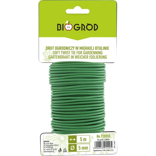 Záhradný drôt v mäkkom obale 5m x 5mm  - 1 ['záhradný drôt', ' zelený drôt', ' tenký záhradný drôt', ' elastický záhradný drôt', ' drôt v obale', ' PVC drôt', ' galvanizovaný drôt', ' zelený drôt', ' upevňovací drôt', ' napínací drôt', ' ťažný drôt', ' povlečený drôt']