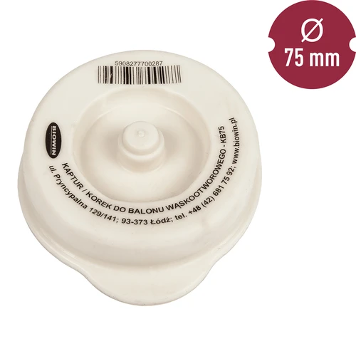 Zátka / kryt na balóny s úzkym hrdlom fi 75 mm - 2 ['zátka na balón', ' zátka na fermentáciu', ' na balón na víno', ' na balón s úzkym hrdlom', ' zátka s otvorom na trubičku']