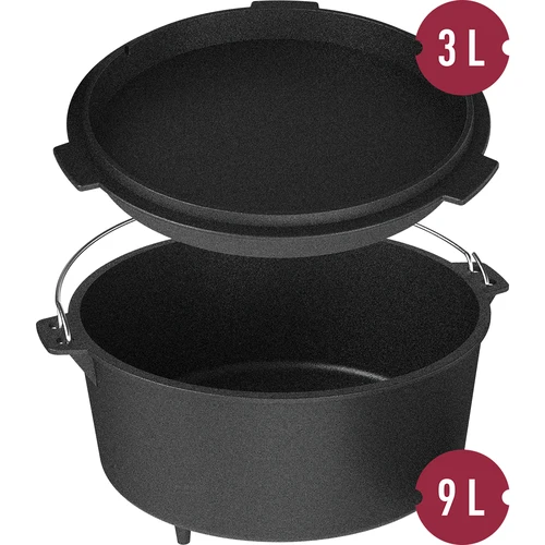 Závesný liatinový kotlík s panvicou - 8 ['liatinový kotlík', ' kotlík na oheň', ' kotlík s panvicou', ' cigánsky kotlík', ' maďarský kotlík', ' guláš z kotlíka', ' kotlík na ohnisko', ' poľovnícky hrniec', ' poľovnícky kotlík', ' liatinová nádoba', ' darček', ' liatinová panvica', ' liatinový hrniec s panvicou', ' zavesený kotlík', ' kotlík na zavesenie']