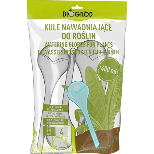 Zavlažovacie gule, priehľadné, 400 ml, 4 ks - 3 ['zavlažovacie gule', ' dávkovač na zavlažovanie kvetov', ' na polievanie kvetov', ' zvlhčovače pre kvety', ' zavlažovanie kvetov', ' zavlažovanie rastlín', ' zavlažovače do kvetináčov', ' na polievanie kvetov', ' pre izbové kvety', ' zavlažovací systém', ' zavlažovacia guľa', ' dávkovač vody do kvetináčov', ' gule pre rastliny', ' dávkovač pre rastliny', ' polievanie rastlín', ' zavlažovacia guľa']