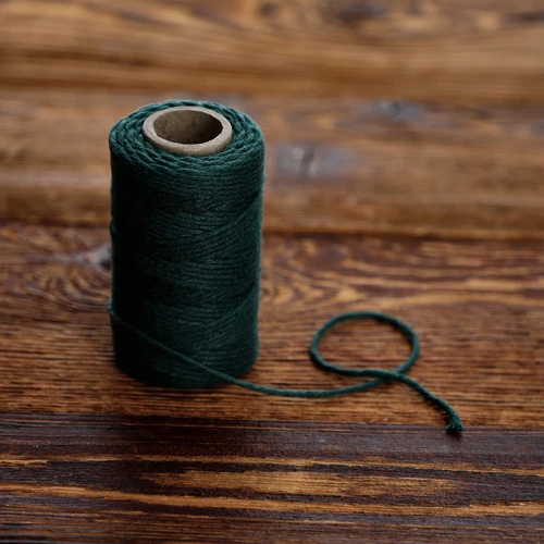 Zelený bavlnený špagát 2 mm/55 m/100 g - 5 ['bavlnený špagát', ' bavlnený šnúr', ' špagát pre jemné rastliny', ' ', ' prírodný špagát', ' ekošpagát', ' špagát na makramé', ' špagát na viazanie', ' špagát na ručné práce', ' špagát na sťahovanie', ' zelený špagát', ' zelený šnúr']