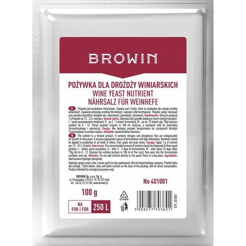 Živná pôda pre vínne kvasinky, 100 g  - 1 ['živná pôda pre vínne kvasinky', ' živná pôda na víno', ' vínna živná pôda', ' minerálna živná pôda', ' vínna živná pôda']
