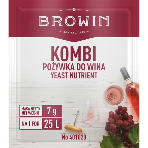Živná pôda pre víno KOMBI, 7 g  - 1 ['živná pôda pre víno', ' živná pôda pre kvasinky', ' živná pôda pre kvasinky s vitamínom B', ' živná pôda s neaktívnymi kvasinkami', ' zdroj dusíka a fosforu pre kvasinky']