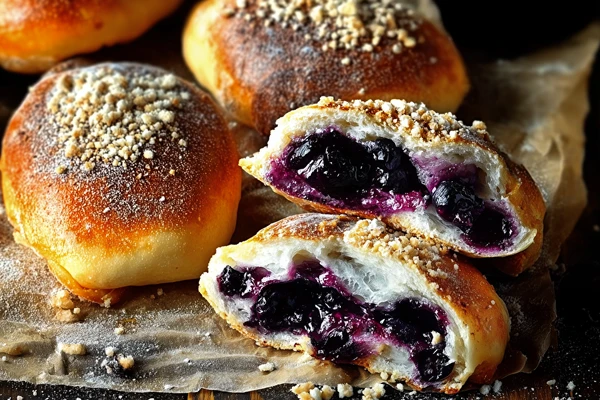 Domáce čučoriedkové žemličky - mäkké, nadýchané a plné čučoriedok!