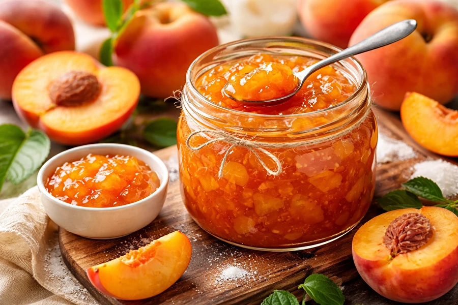 Broskyňová konfitúra s rozmarínom